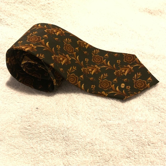 VALENTINO CRAVATTE Floral Silk Neck Tie Made in Italy - Picture 8 of 9